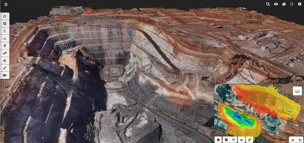 3D visualization of mine pit